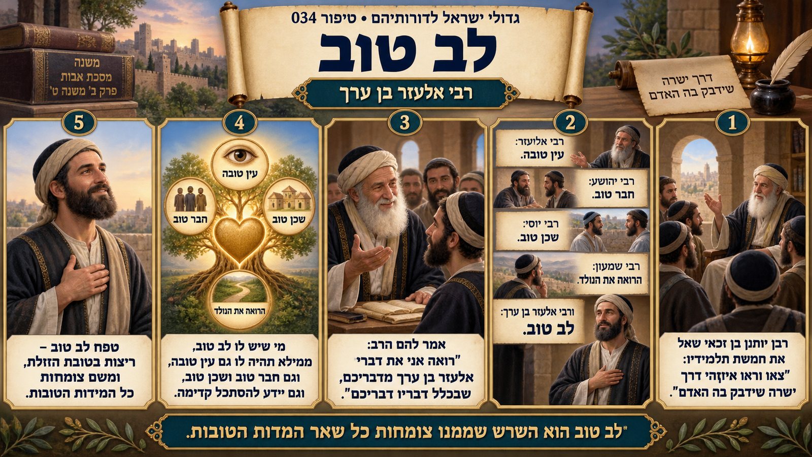תמונת סיכום — רבי אלעזר בן ערך: לב טוב